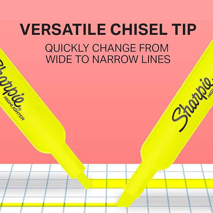 Sharpie Tank Style Highlighters Chisel Tip Assorted Box of 12