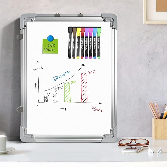 Magnetic Whiteboard Markers, 12pcs Colorful 1mm Fine Tip White Board Pens, Erasable Dry Erase Marker for Office School Home Low Odor Fine Dry Wipe Pen for Dry Erase Boards, Calendars, Mirrors
