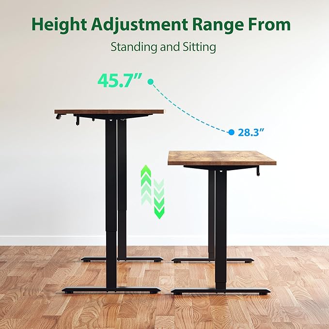 Agilestic 71*32 Inch Height Adjustable Electric Standing Desk, Rustic Brown | Sit Stand Up Computer Desk, Memory Presets, Stable Steel Frame,154 lbs, Easy Assembly, Splice Board, Long desk, Home Office