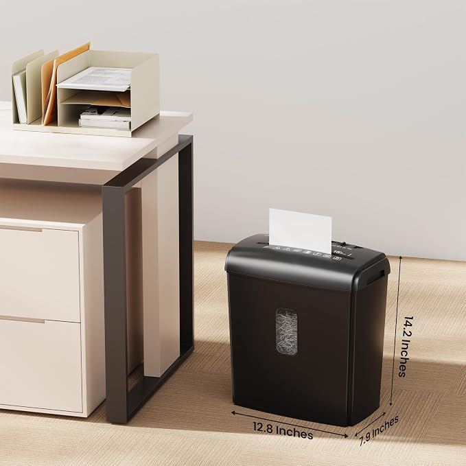 Locksworth 8-Sheet Micro Cut Shredder for Home Office, 4 Gallons Bin P-4 High Security Shredders for Papers/Credit Cards/Staples/Clips, Small Commercial Paper Shredder with Transparent Window