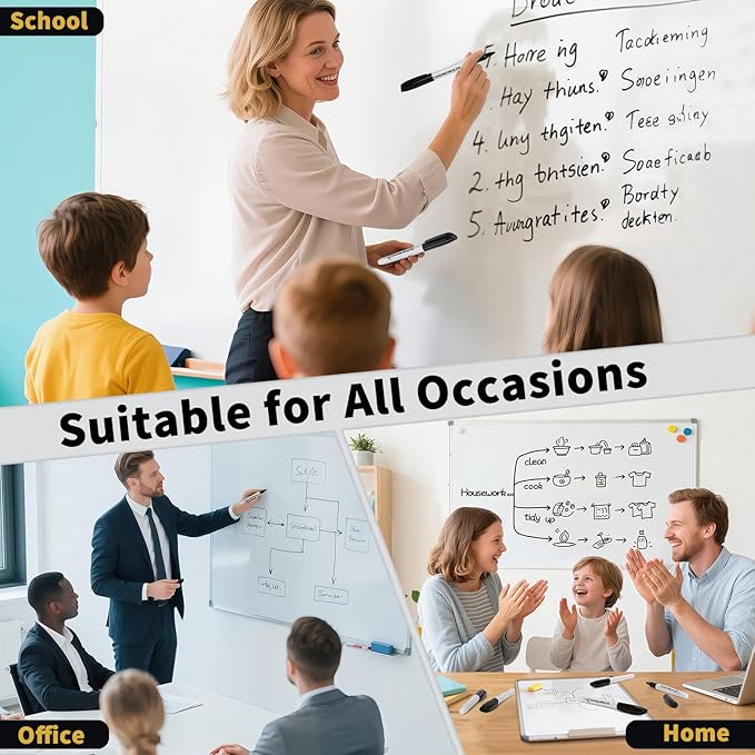 Duchong Dry Erase Markers, 30 Packs Black Fine Tip Whiteboard Markers for Kids Teachers, Dry Erase Pens Bulk for Classroom Home, Back to School Supplies