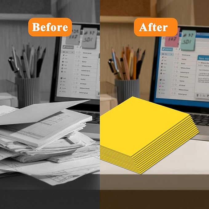 50Pcs Yellow with Pockets-2 Pocket Folders for Documents,Cute Paper Folders for Filing Cabinet,School,Office,Resume Portfolio