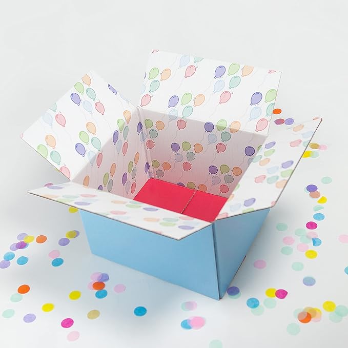 Great Papers! GiftIn Corrugated Shipping Box, Balloon Design, Care Package, for Gifts, Small Business, Weddings, and Classroom, 2 Pack (2022026)