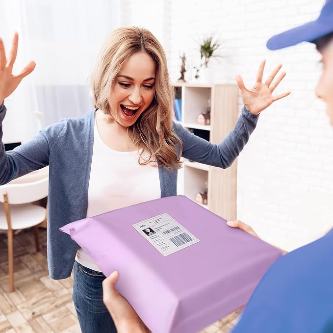 Fuxury Poly Mailers 10x13" 500 pcs, Shipping Bags Bulk for Clothes,Purple | Strong Adhesive Packaging Mailers Poly Bag,Waterproof Self Seal Mailing Envelopes,For Books Clothing Business,Boutique&Online