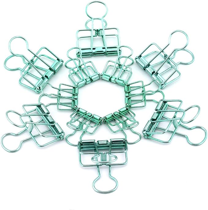 40-Pack Multi-purpose Metal Wire Binder Clip Set,20pcs 2.25 Inch & 20pcs 1.57 Inch Paper Metal Clips,for Home Office Supplier School Accessories - Green