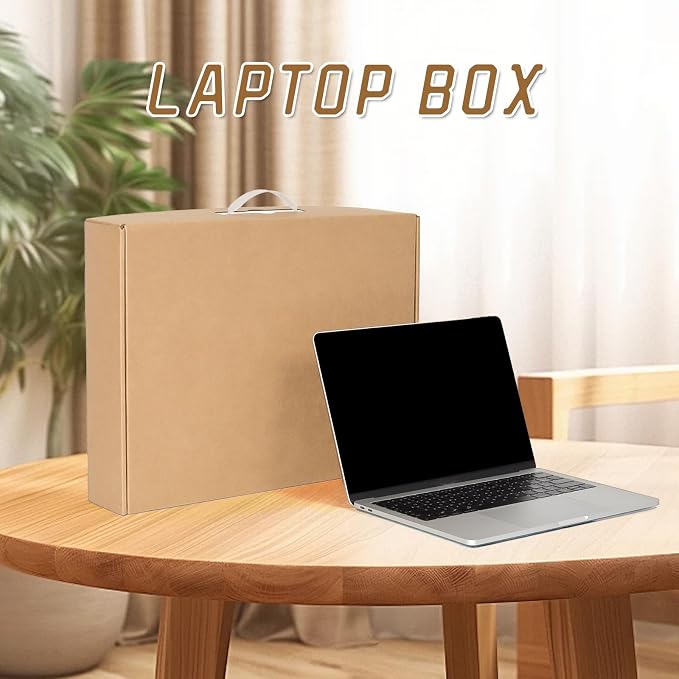 Upgraded Laptop Shipping Box, Secure Laptop Box for Shipping with Foam, Fit 13-17 Inch Computer Cardboard Mailer Box