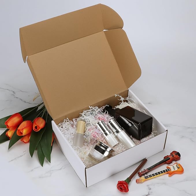 HORLIMER 12x9x4 inches Shipping Boxes Set of 1, White Corrugated Cardboard Mailer Box for Packing, Mailing, Small Business