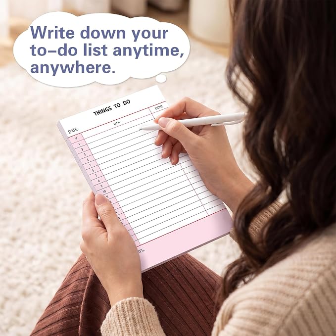 Spakon 300 Sheets Daily to Do List Notepad Notebook Library Card to Do Planner Checklist Memo Writing Pad Schedule Reminder Office Homework Planner for Task, 6" x 8 (Retro,Pink,Blue,Purple)