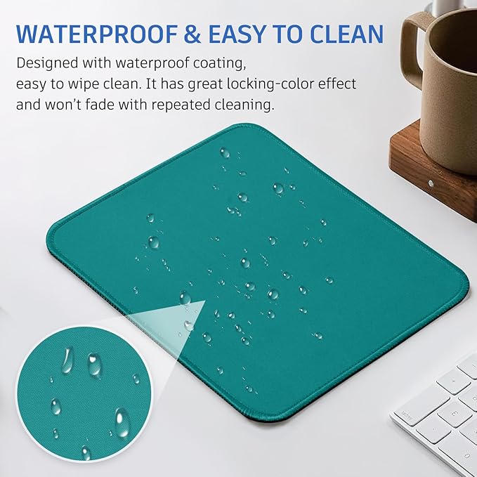 Green Mouse Pad, 10.2 x 8.2Inch, Non-Slip Waterproof Rubber