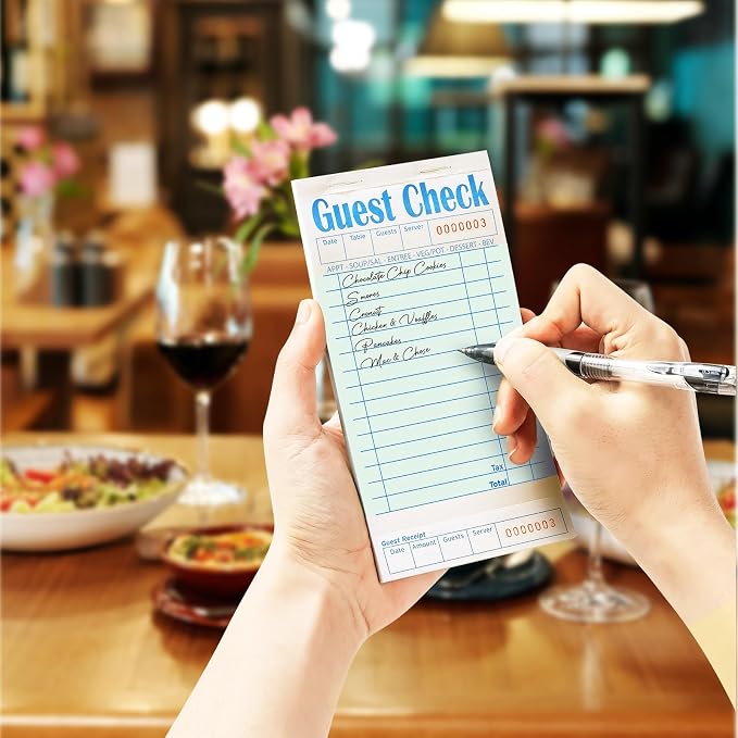 ZPARIK 60 Pack/3000 Tickets Guest Checks Books for Servers, Green | 50 Sheets Per Pack, Total 3000 Total Tickets; Durable Server Notepads for Cafes, Diners & Restaurant Staff