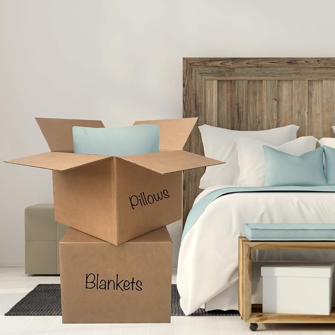 Large Moving Boxes 20" x 20" x 15" Pack of 12, Corrugated Cardboad Boxes For Packing, Shipping, Packing & Moving | Sturdy Corrugated Cardboard Construction for Moving, Shipping, and Storage