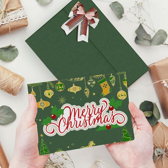 100 Pack Goefun Dark Green Envelopes 5x7, 5.25 x 7.25 in, 110GSM | A7 Self Seal Printable Envelopes for Invitation, Photos, Bridal Shower, Wedding