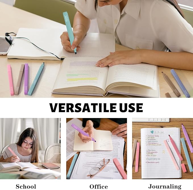 Vitoler Bible Highlighters,Cute Bible Accessories,Chisel Tip 8pcs | No Bleed, Assorted Colors Bible Study for Journaling Planner Notes School Supplie