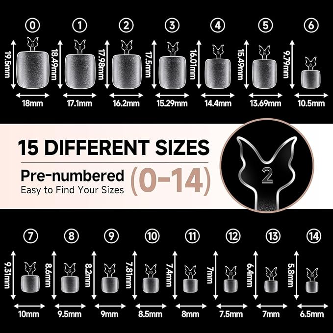 UNA GELLA Toe Nail Tips 504Pcs - Full Cover Matte Squavol Toe Nails Soft Gel Pre-file Gel Toe Nail Tips For Toe Nail Extensions Home DIY Nail Salon Soak Off 15 Sizes