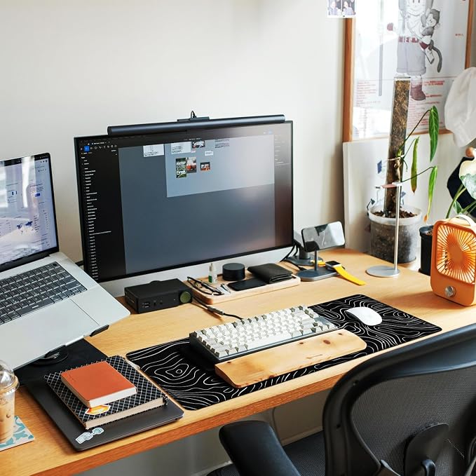 Large Gaming Mouse Pad, Water Resist Fabric XXL Extended Mousepad with Non-Slip Rubber Base, Stitched Edge, Computer Keyboard Big Mat for Gamer, Office, Home, 31.5" x 15.7", Terrain