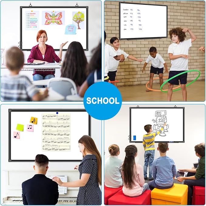 36"x24" White Board for Wall Double-Sided Magnetic Dry Erase Board with Black Aluminum Frame, Presentation Whiteboard Suitable for Home, Office, Classroom & Kitchen