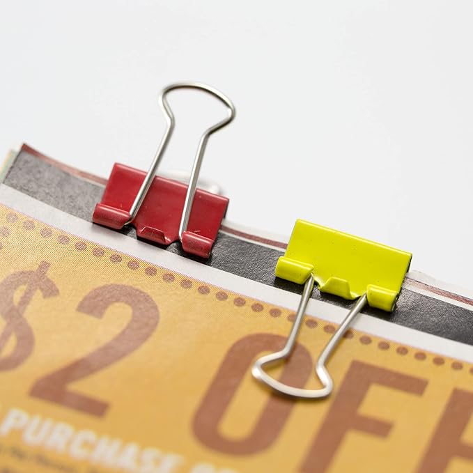 Staples Mini Binder Clips, Assorted Colors, 60 Count – Small Clips for Notes, Paper Stacks & Organization