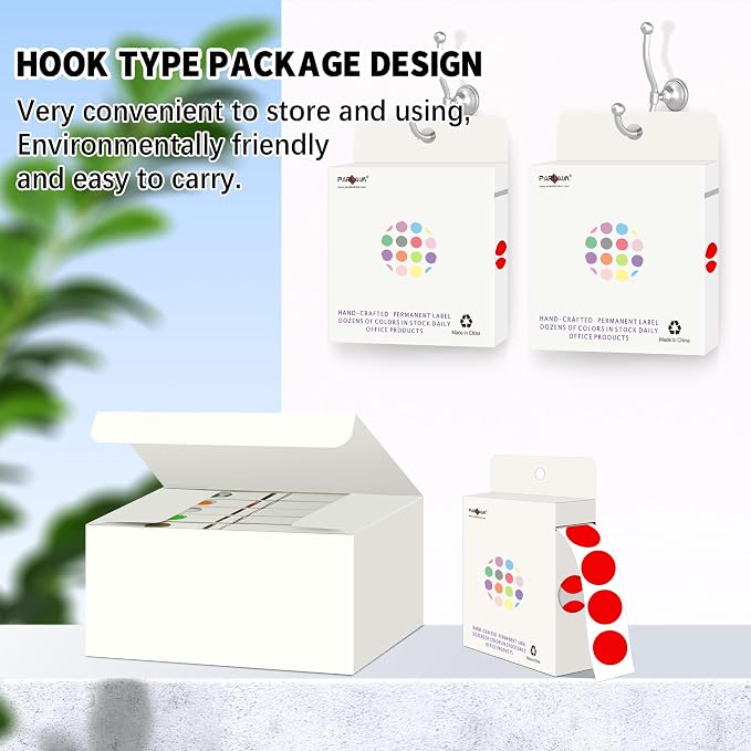PARLAIM 10000PCS 1/2 Inch Round Color-Code Dot Stickers,Circle Colorful Coding Label Sticker for Home Office(Red)