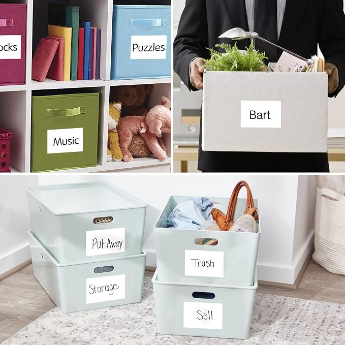 Storage Box Labels, 420 Pcs, 2''x4'', Removable, Tear-Resistant, No Residue, for Bottles, Jars, School, Home, Business Organizing