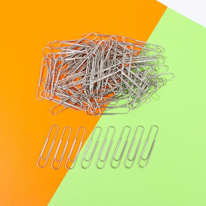 Jumbo Paper Clips,1000 Pcs (10×100),Silver 2.0IN,for Office & School Use