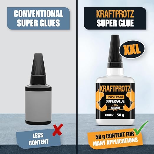 Super Glue XXL Value Size (1.76oz) All Purpose Liquid Adhesive for Plastic – Bonds Wood, Metal, Rubber, Ceramic & Leather – Industrial Strength Bonding Adhesive