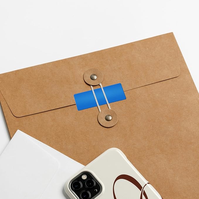 Blue Rectangle Stickers 2 x 1 Inch Color Coding Labels Vinyl Roll Self-Adhesive Waterproof Removable 500 PCS