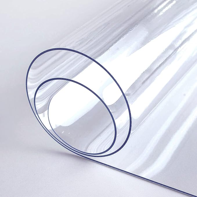 LovePads Clear Table Cover Protector 40 x 80 Inch, 1.5mm Thick Plastic Mat | Non-slip Waterproof PVC Table Protector, Cut to Size, Spill-Stain-Scratch Proof, Fits Kitchen, Dining Table, Dresser, Desk