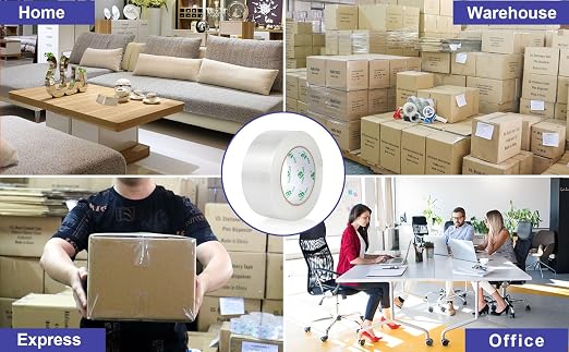 BOMEI PACK 2 Rolls Clear Noiseless Heavy Duty Packing Tape with Blue Dispenser, Packaging Tape 1.88 Inches x 110Yards, 2.4mil Industrial Shipping Tape for Moving Packaging Shipping, Office & Storage