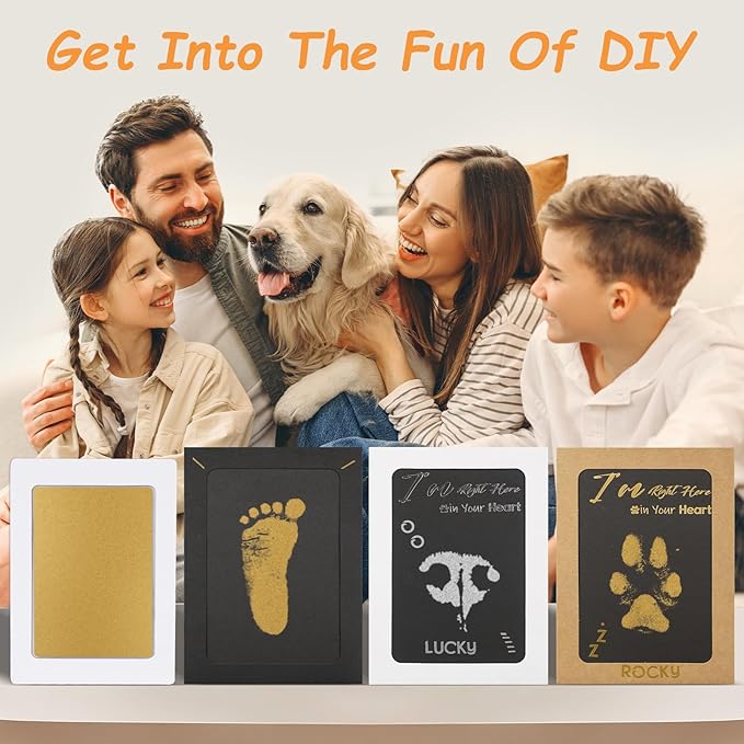 Inkless Paw Print Kit,Dog Paw Print Kit,Dog Nose Print Kit,Clean Touch Ink Pads and Imprint Cards,Pet Paw Print Impression Kit for Dogs Cats Footprint Keepsake