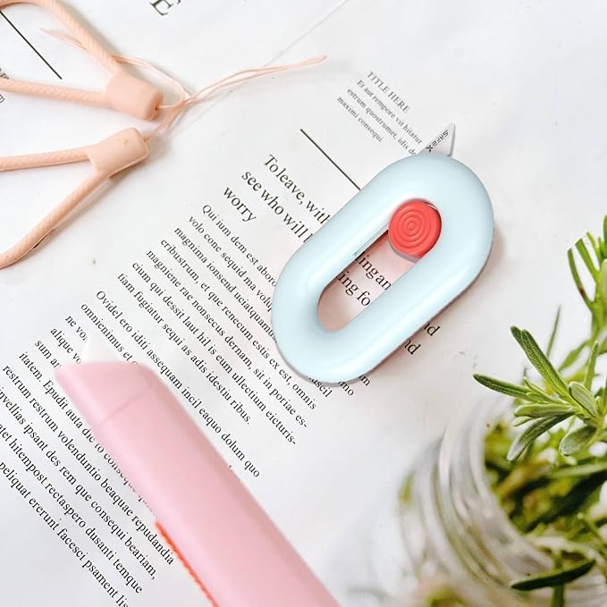Ceramic Box Cutter, Box Cutter Retractable, Pink, Mini, keychain, Safety, Cute, Magnetic Package Opener, Box Opener Cutter for Daily Online Shopping/Kitchen/Office/Beauty Gift Unpacking