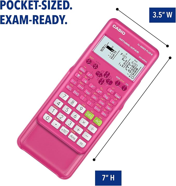 Casio FX-300ESPLSBPKWAIT Scientific Calculator, Pink | 262 functions, natural textbook display; ideal for middle/high school math and algebra