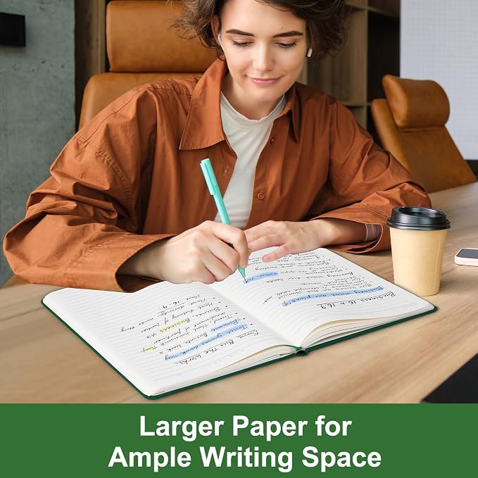 Comix A4 Lined Journal Notebook, 208 Pgs, Large Size-8.5" x 11", Dark Green | Hardcover Journaling Notebooks for Men & Women- Fits for Work, Office, Business, School, Notes Taking & Writing