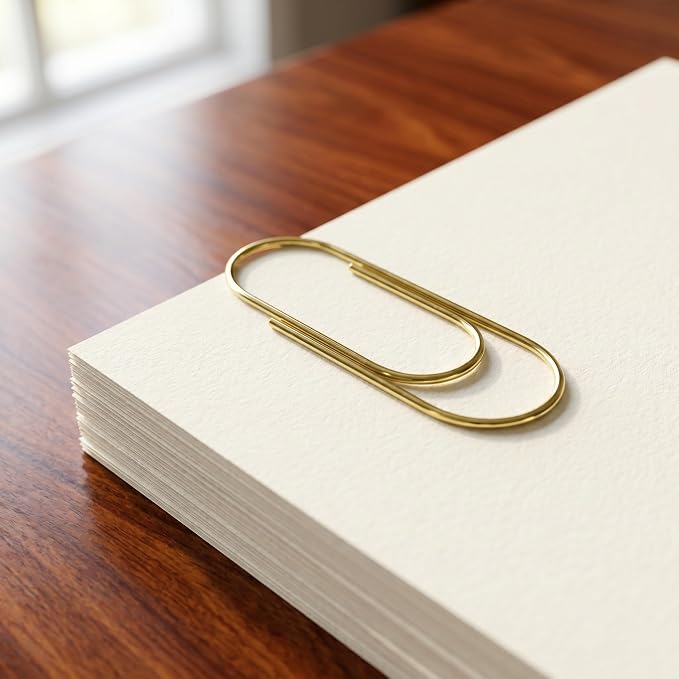 Jumbo Gold Paper Clips Heavy Duty Paperclips, 2 Inch, 100 Pcs | Large Size, Heavy Duty, Rust Resistant, Smooth Finish No Snag, Office Wedding Invitations Planner Home Use