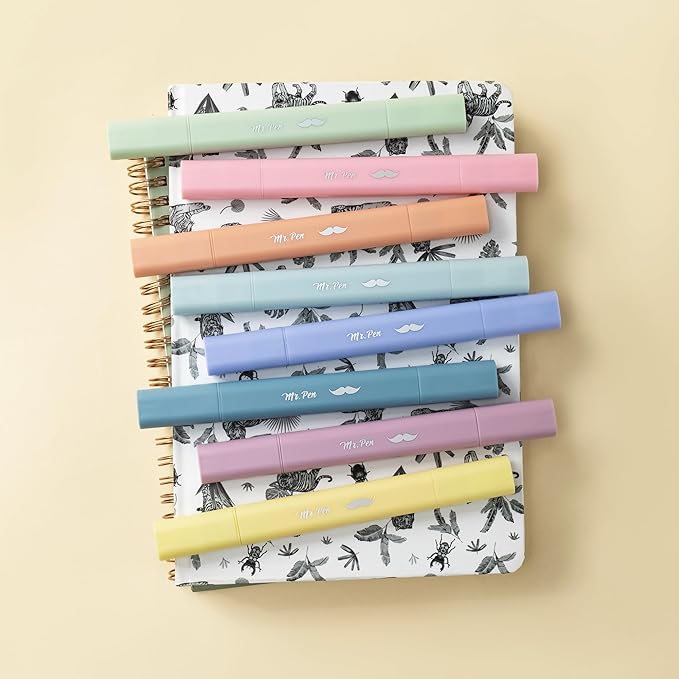 Mr. Pen- Aesthetic Bible Highlighters No Bleed Through Assorted Color, 8pcs, Dreamfield, Cute Highlighter Dual Tip for Journaling Supplies and School Accessories, Bible Highlighters and Pens No Bleed