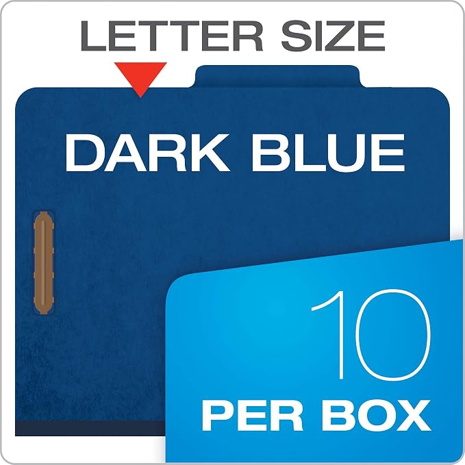 Pendaflex Classification File Folders, 1 Divider, Durable File Organizer for Home, School or Office, Letter-Size Folders for Files, Paper Organizer, Durable Prongs, (B006NVMJCC) (Pack of 5)