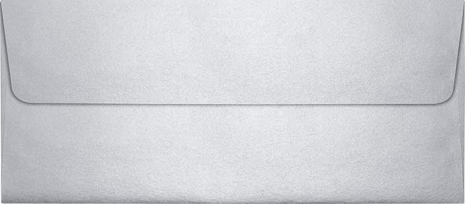 LUXPaper #10 Business Envelopes | Peel & Press | 4 1/8" x 9 1/2" | Silver Metallic | 80lb. Text | 50 Qty