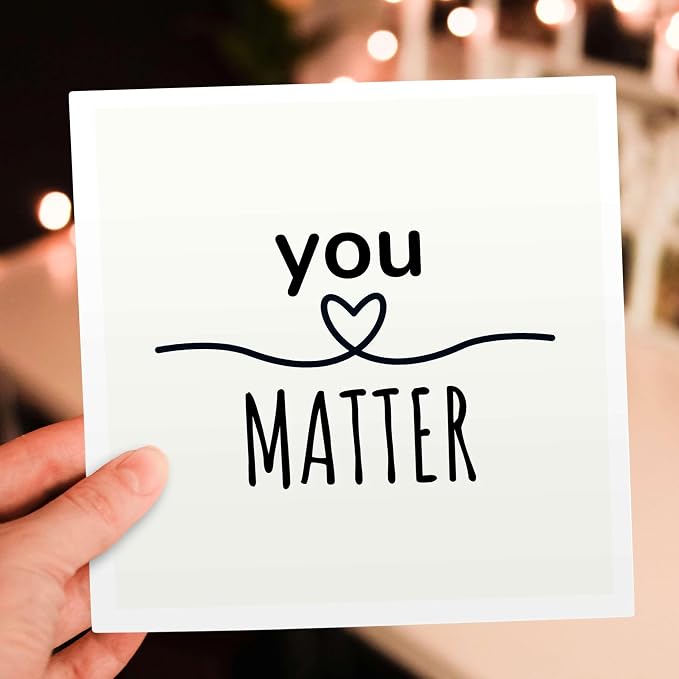 3dRose, Motivational quote you Matter with heartstring, 12 Greeting Cards with envelopes