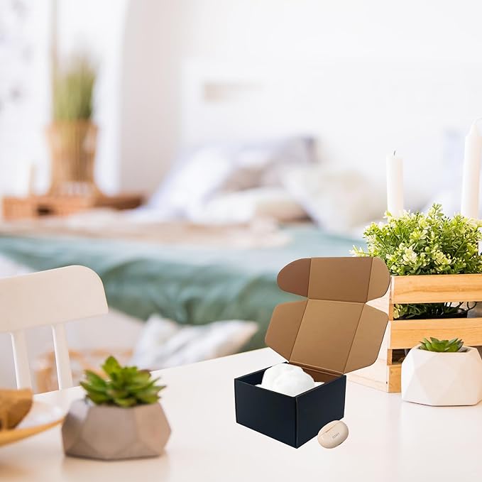 24 Pack 5x5x3 inches Black Shipping Boxes, Corrugated Mailer Boxes, Packaging Boxes for Products, Recyclable Cardboard Box, Flat Literature Mailers for Gifts, Small Business by Mailing
