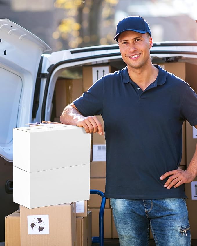 Shipping-Boxes-11x6x6 Inches: 40 Pack Shipping-Boxes-Mailers, White Corrugated-Cardboard-Boxes for Packing Small Business Mailing