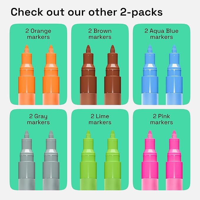ARTISTRO Rose Gold Acrylic Paint Markers - 0.7mm Extra Fine-Tip - Set of 2 | Paint Pens, Perfect for Crafting, Art Projects, & More