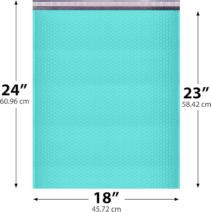 Teal Bubble Mailers 18x23, Self Seal Poly Padded Envelopes #9, 50 Pack Bulk | Holds Clothing & Bulk Items, No Tape Needed, Cushioned Protection, Water-Resistant Poly, For Small Business Shipping