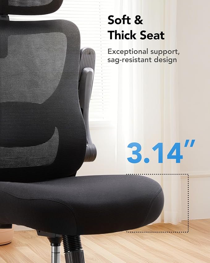 HUANUO Ergonomic Office Chair, High Back Computer Desk Chair with Adjustable Lumbar Support and Headrest, Comfy Gaming Chair with 3D Armrests, Home Office Rolling Chair, Max Load 300 lbs, Pack of 20