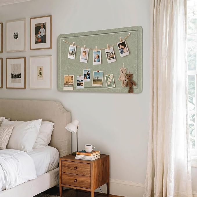 Felt Bulletin Board 24x18 inches, Decorative Pin Board for Home & Office | Cork Board Alternative for Wall with Push Pins, Display Mood Board for Photos, Notes & Reminders