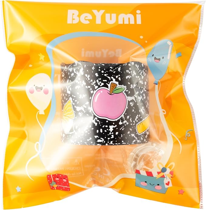 BeYumi Composition Rolled Border Trim - 65ft Back to School Composition Pencil Bow Scalloped Rolled Border Trim Ruler Apple Bulletin Board Set School Classroom Office Chalkboard Party Holiday Decor