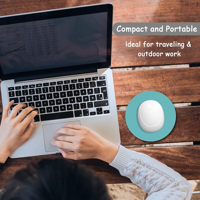 Dapesuom Small Mouse Pad, 6 x 6 Inch Thick Rubber Premium-Textured Non-Slip Portable & Washable Round Mini Mouse Mat for Women Men Wireless Laptops Keyboard Tray Gaming Work Computer, Malachite Green