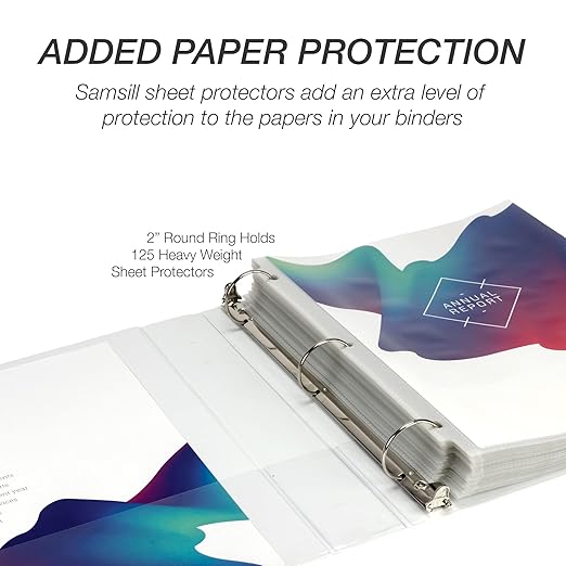 Samsill Economy 2 Inch 3 Ring Binder Bulk Pallet, Round Ring Binder, Customizable Clear View Cover, White, Pallet of 432 Binders in 36 Cartons