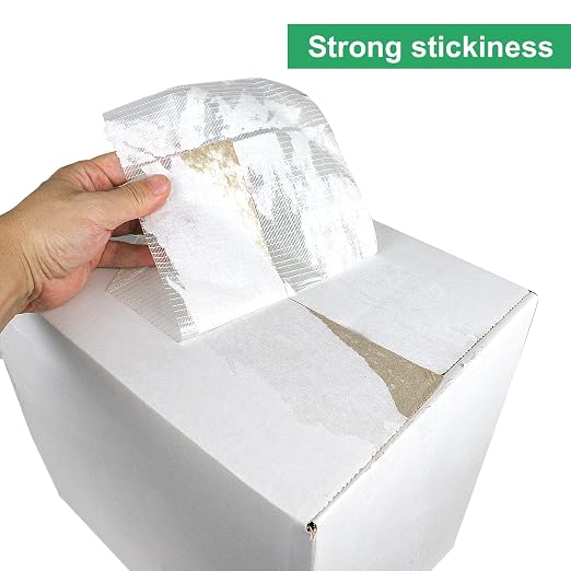 BOMEI PACK Wide Fiber Reinforced Packing Tape 8 inch, Clear Heavy Duty Bi Directional Fiberglass Filament Strapping Tape 8Inch x 55yds 6.7Mil