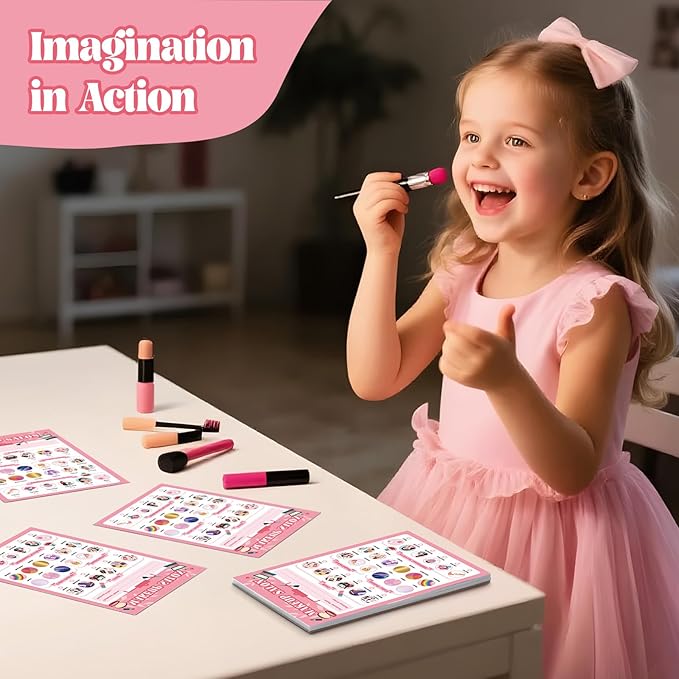 6 Pack Kids Pretend Play Notepads for Girls | 40 Pages Kids Playtime Pads, 4'' x 6'' Imaginative Role Play Activity Pads, Educational Toys for Home, School