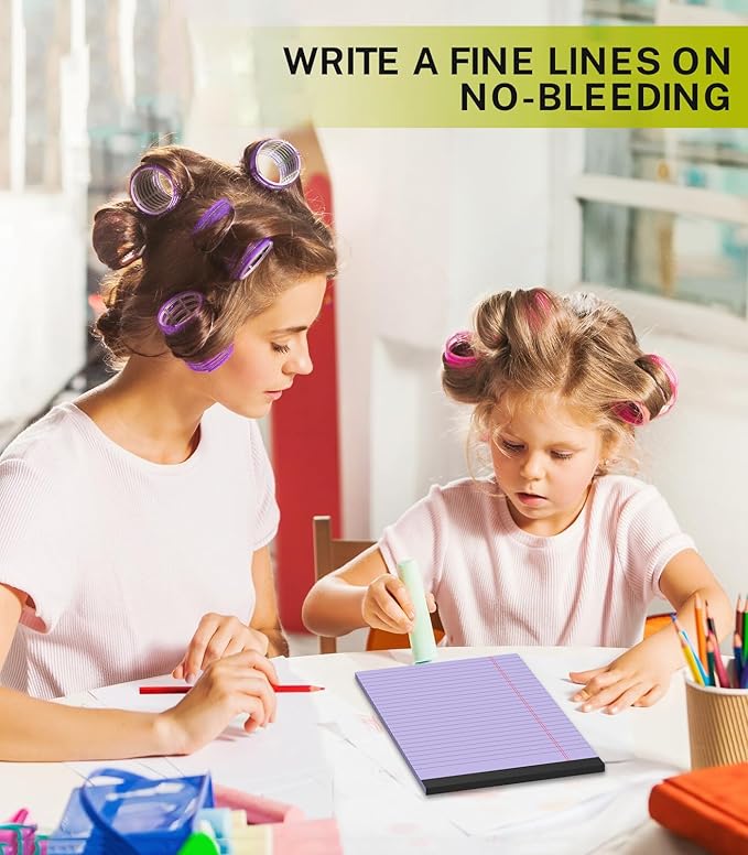 36 Pack Note Pads 5x8 Narrow Ruled Legal Pad Multicolor Small Writing Pads | Colored Legal Pads 5x8 Pink Lined Notepad Purple Notepads,30 Sheet/notepad,Perforated Lined Note Pads for Study,Office,Home