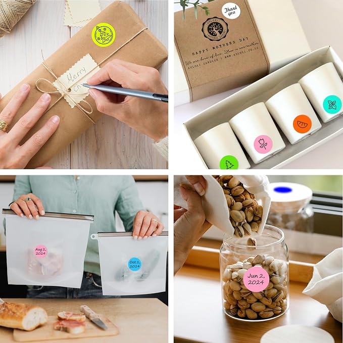 1 Inch Round Thermal Sticker Labels,Color Dot Stickers,Label Stickers,Waterproof,Oil Proof,for Thermal Printers,DIY,Office,Retail,Home and Warehouse Organization(Pink,1000 Pcs)